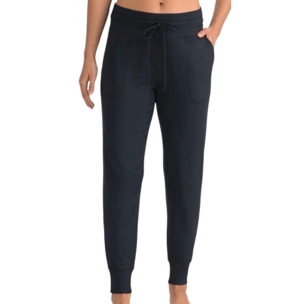 Lole Mid Rise Lounge Athleisure Jogger Knit Drawstring Pants Black Size Small